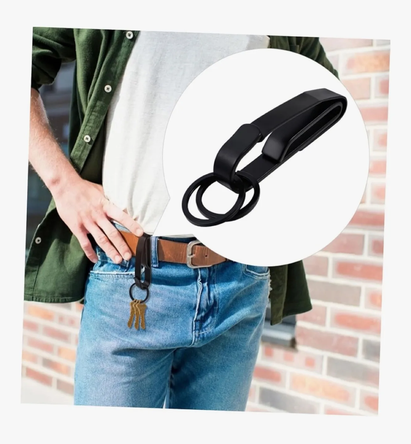 Black Key Holder Belt Loop Keychain thumbnail