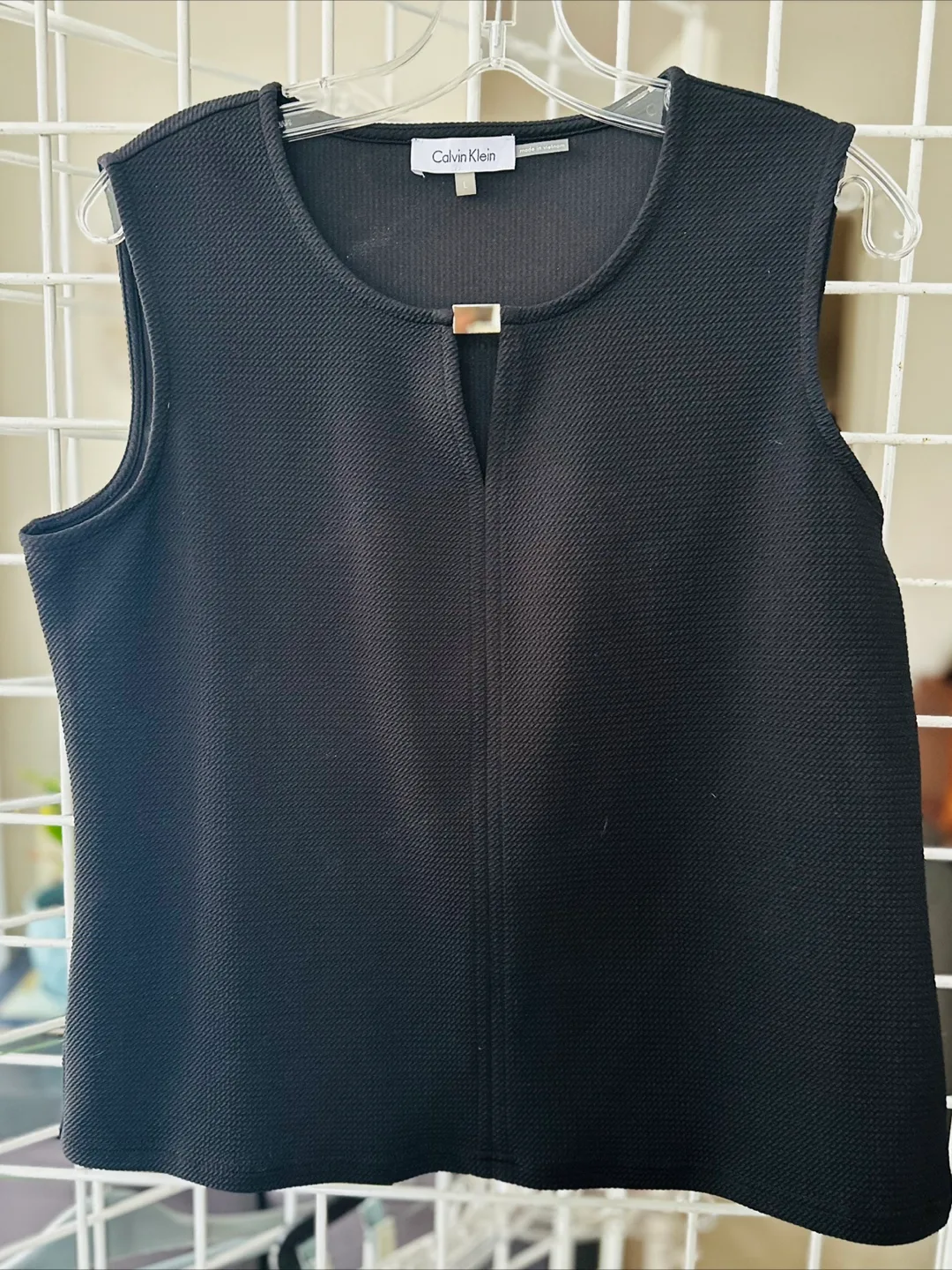 Calvin Klein Black Sleeveless Top - Size L thumbnail