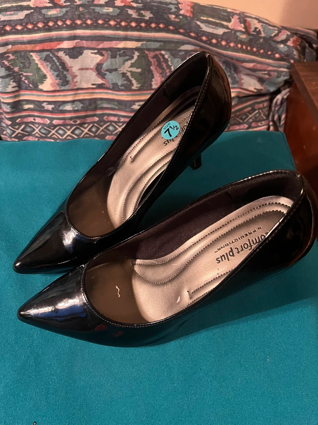 Comfort Plus Black Heels - Size 7.5 W thumbnail