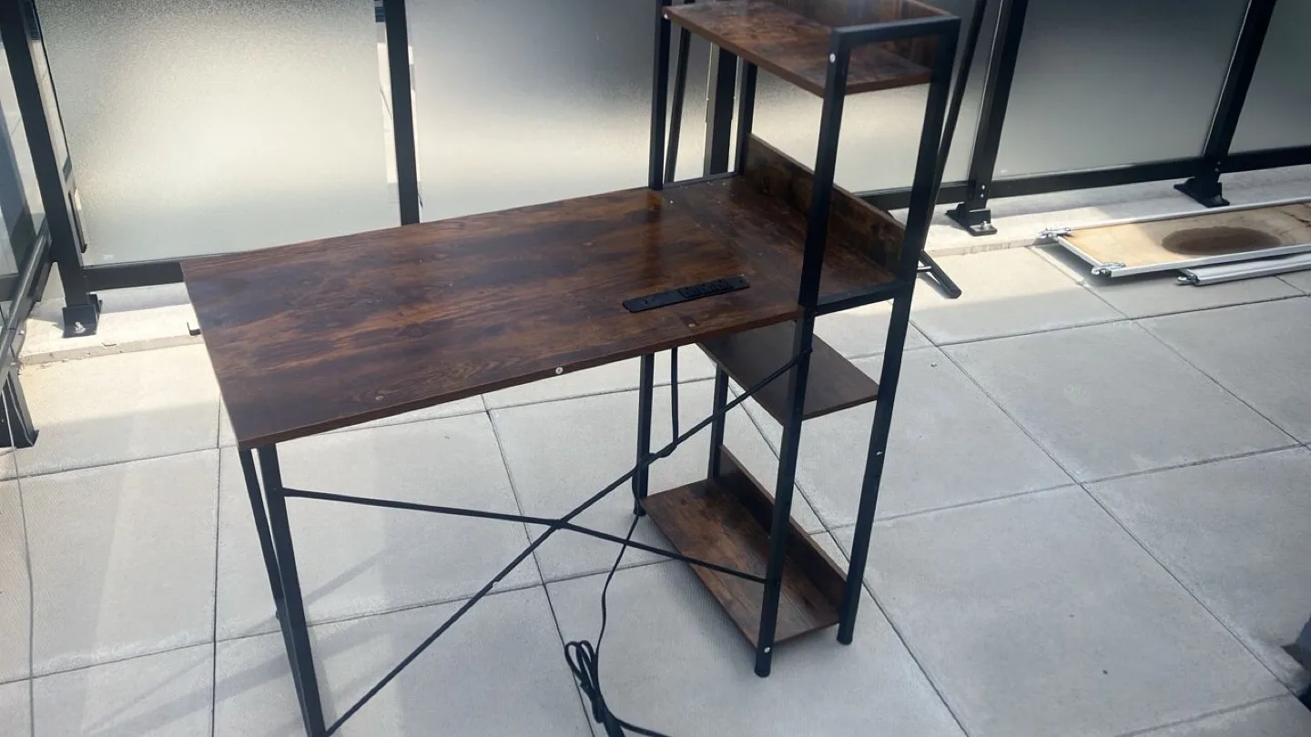 Gaming Desk with Shelves - Brown image indicator(2)