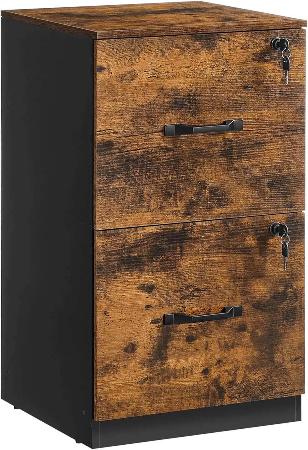 VASAGLE 2-Drawer File Cabinet, 2 Lockable Drawers, Rustic Brown image indicator(5)