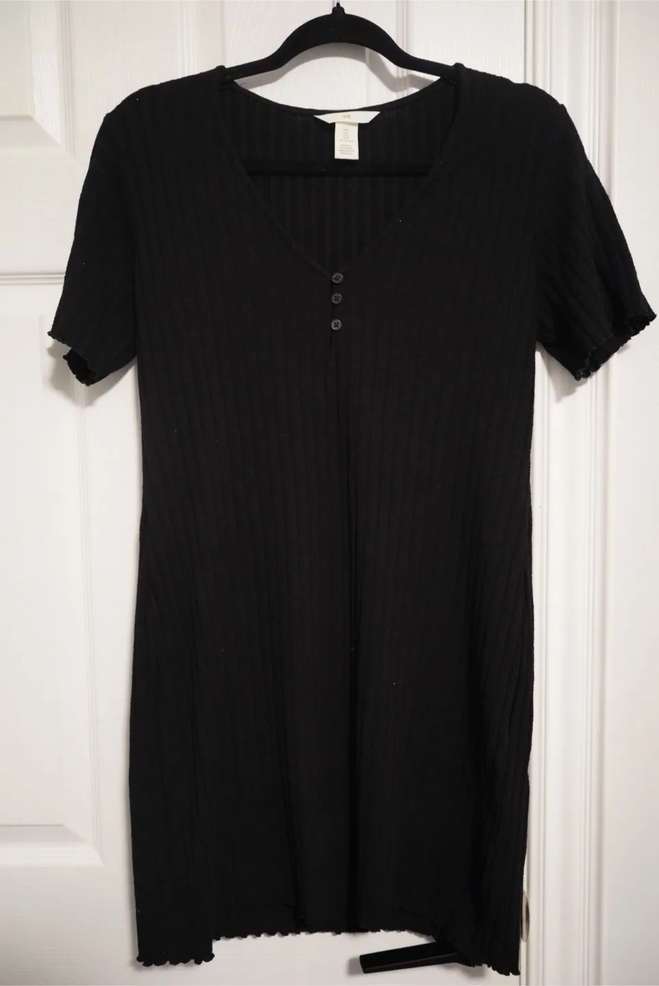 H&M Black Ribbed Dress - Size L