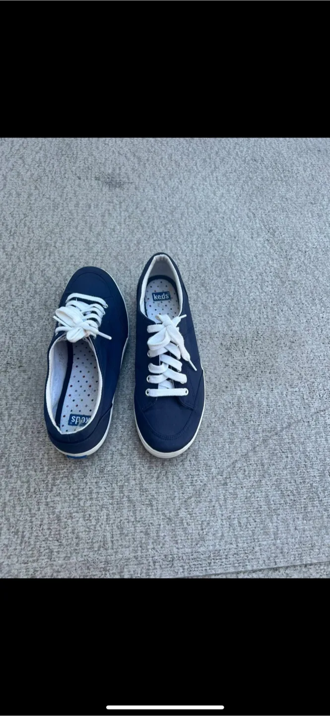 Ladies Keds Navy Blue Canvas Sneakers, size 7 thumbnail
