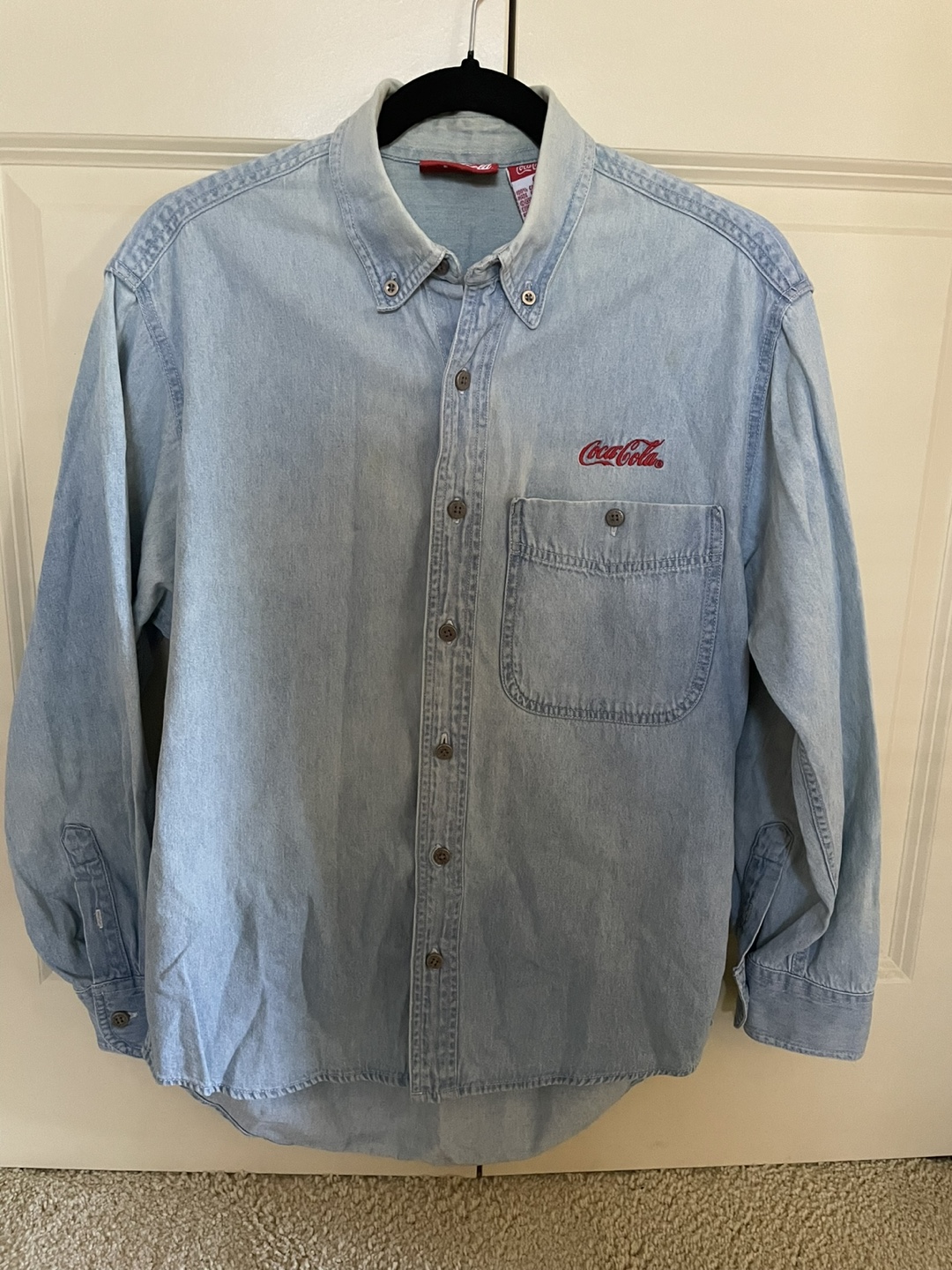 Coca-Cola Denim Button-Up Shirt - Size Small