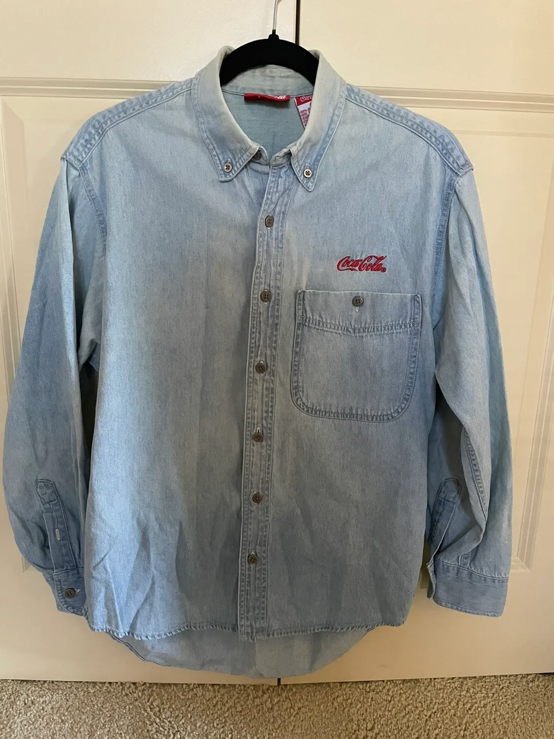 Coca-Cola Denim Button-Up Shirt - Size Small