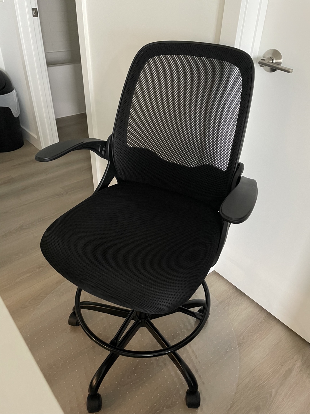 Amazon Black Drafting Chair + Clear Mat