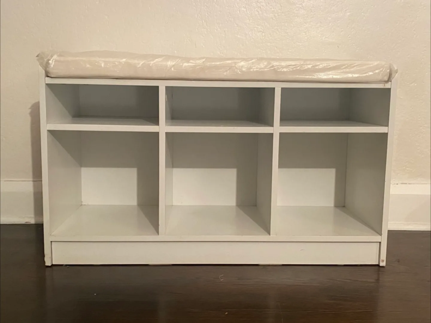White Storage Bench with Cushion thumbnail