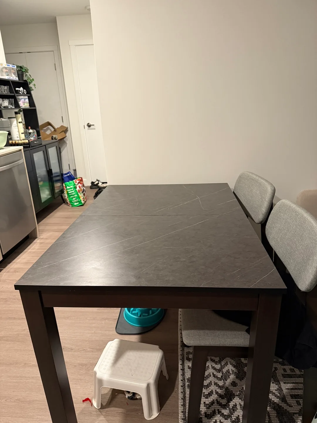 Dining Table with 4 Chairs - Dark Grey thumbnail