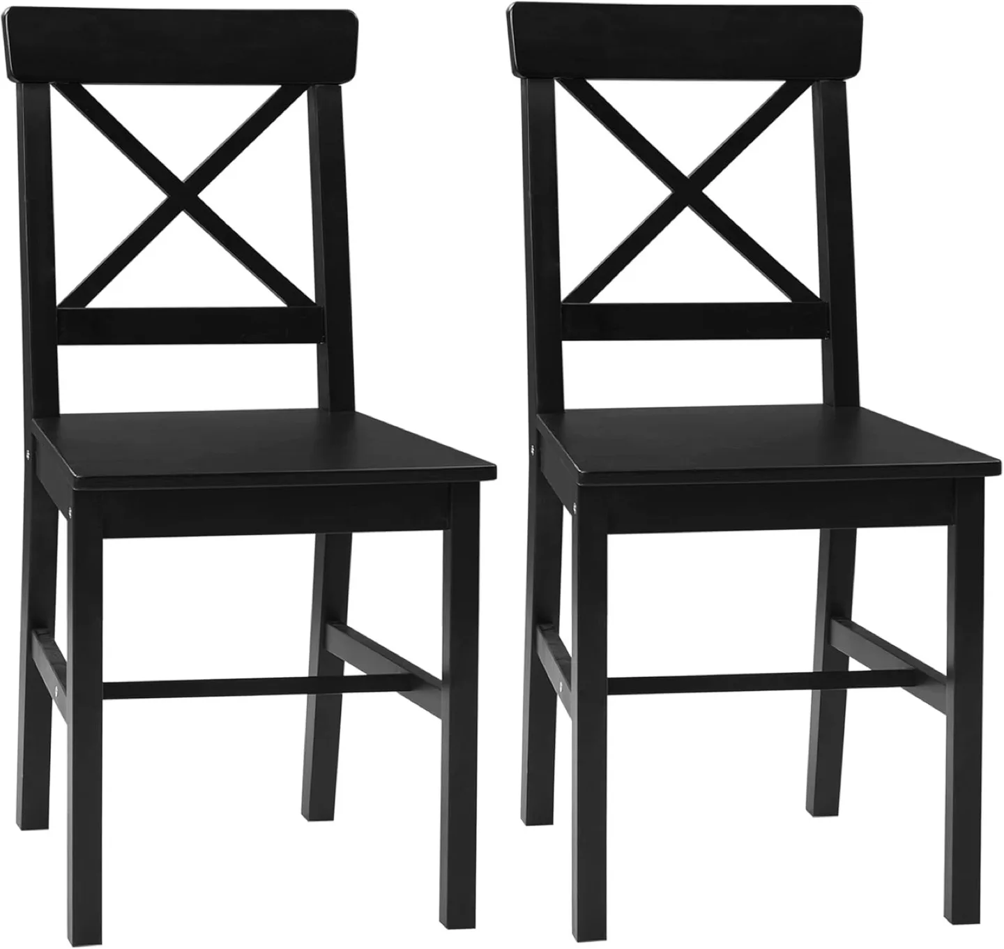 Set of 2 Black Wood Dining Chairs image indicator(5)
