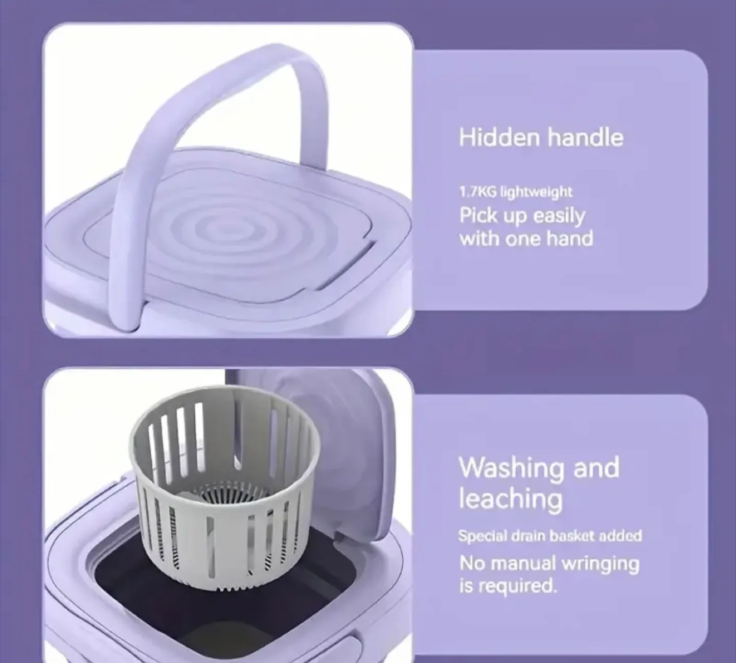 Portable Folding Washing Machine - New image indicator(4)