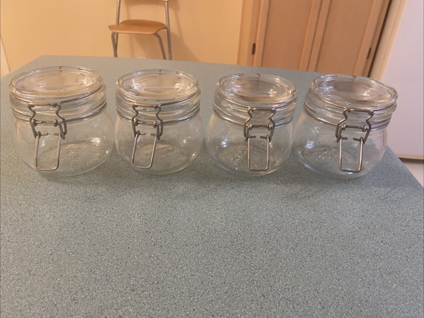 Glass Storage Jars with Lids - Set of 4