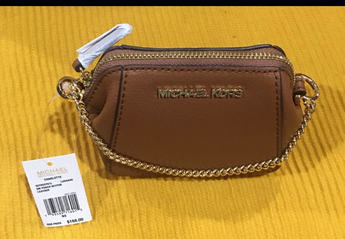Michael Kors Charlotte Luggage Leather Pouch thumbnail