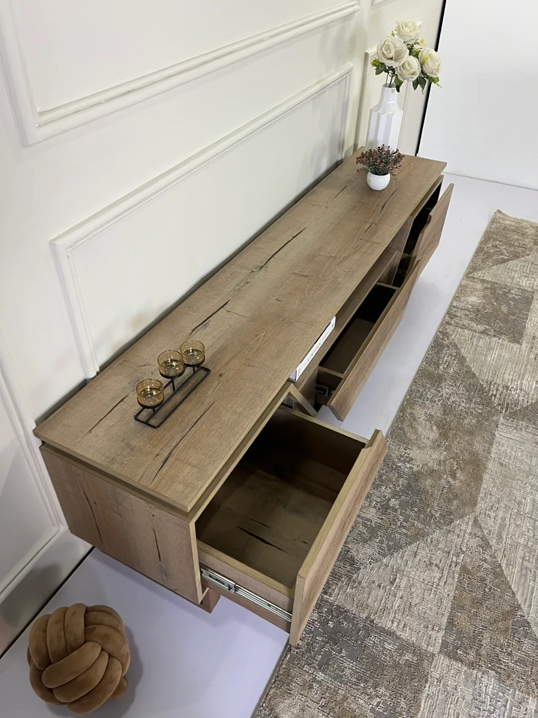 New TV Stand with 3 Storage Drawers in 6 feet length image indicator(6)