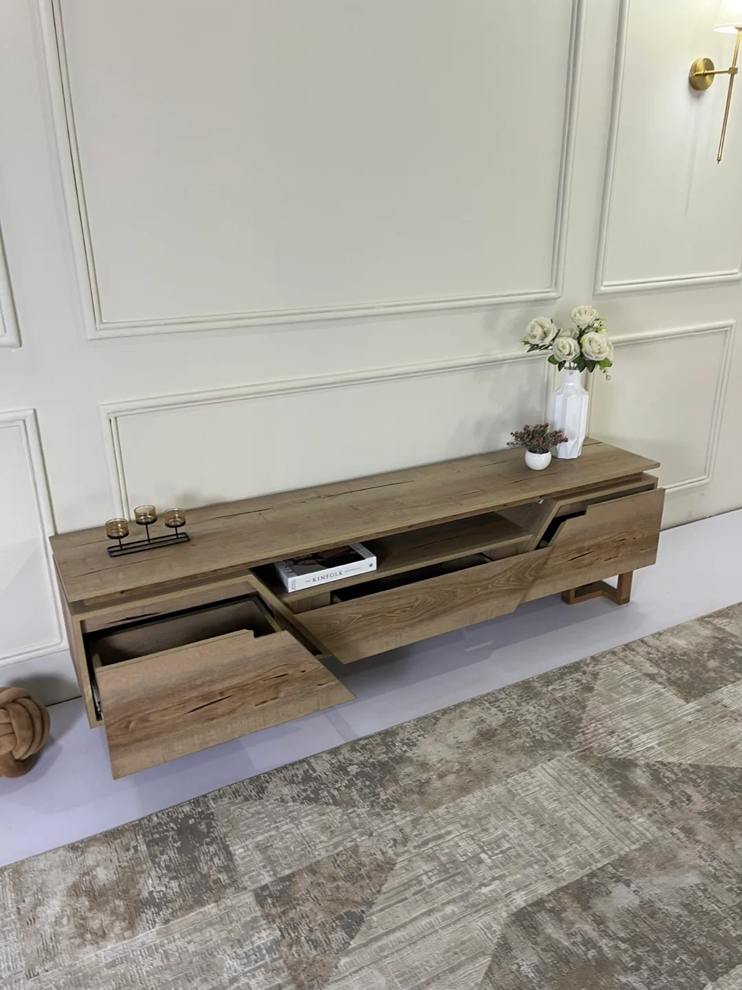 New TV Stand with 3 Storage Drawers in 6 feet length image indicator(7)