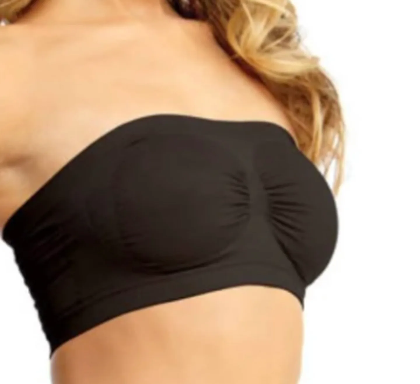 Black Seamless Bandeau Bra thumbnail