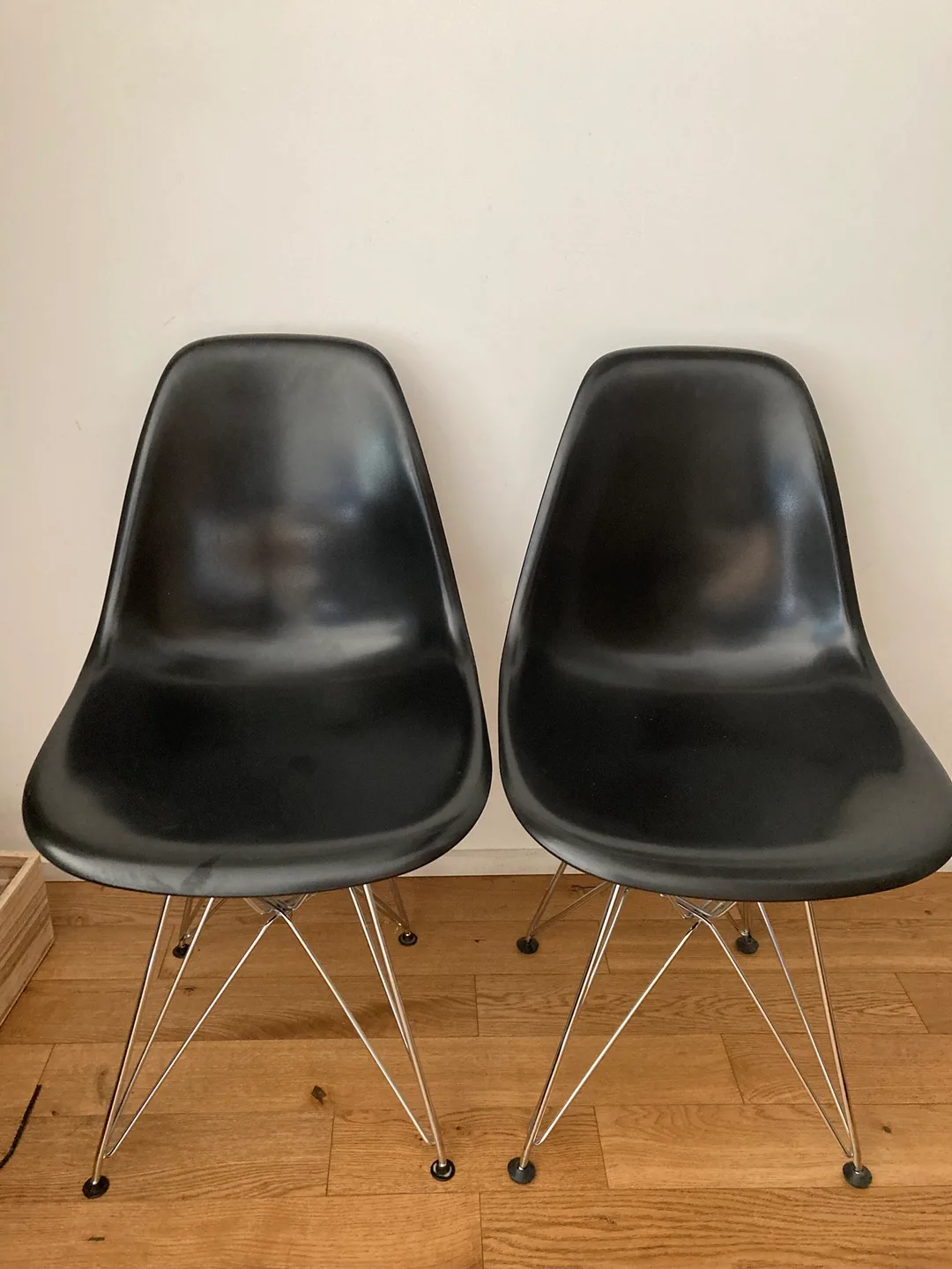 Four Eames Style Black Dining Chairs thumbnail