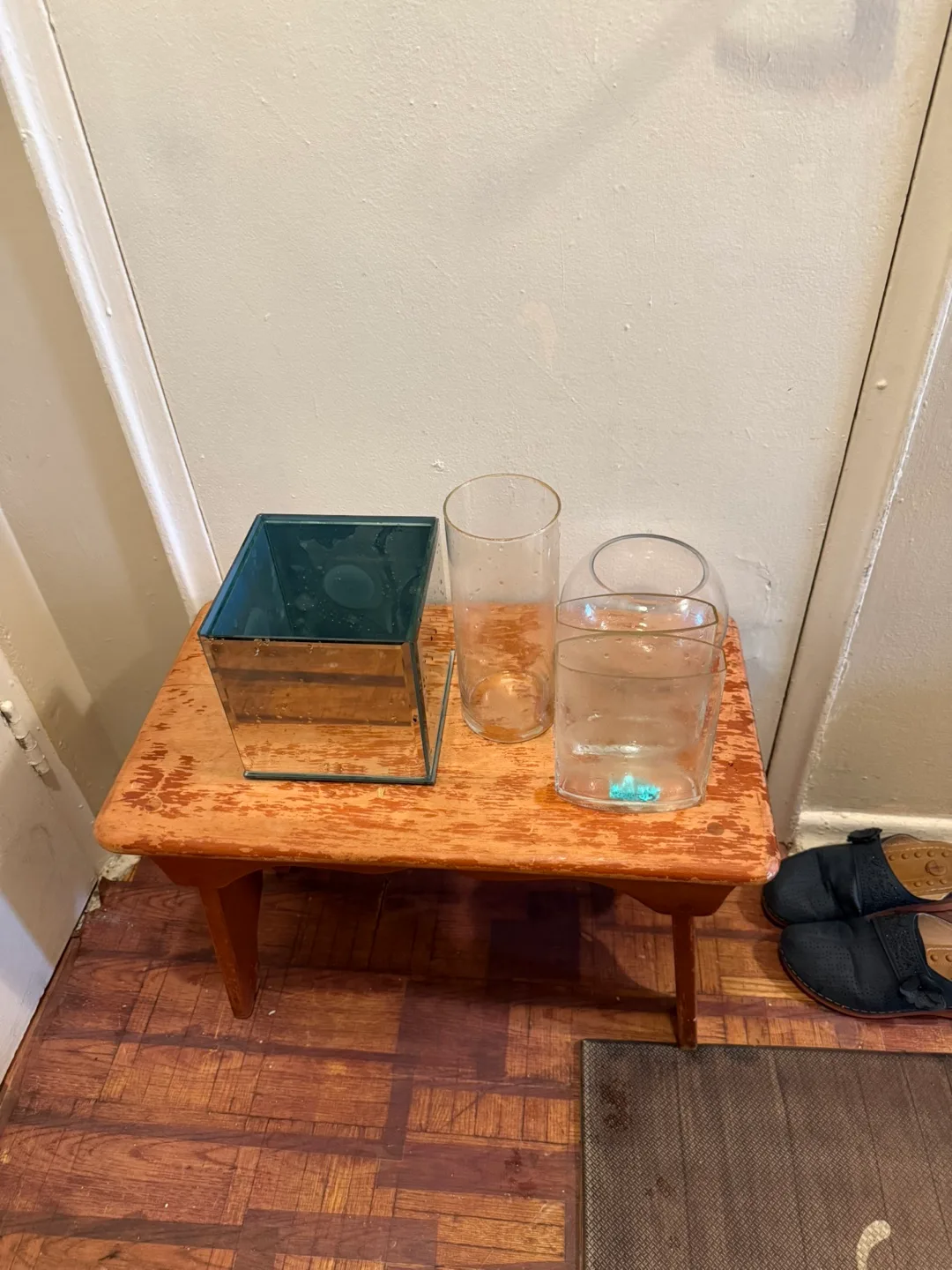 Assorted Glassware - Vase, Cup, & Box thumbnail