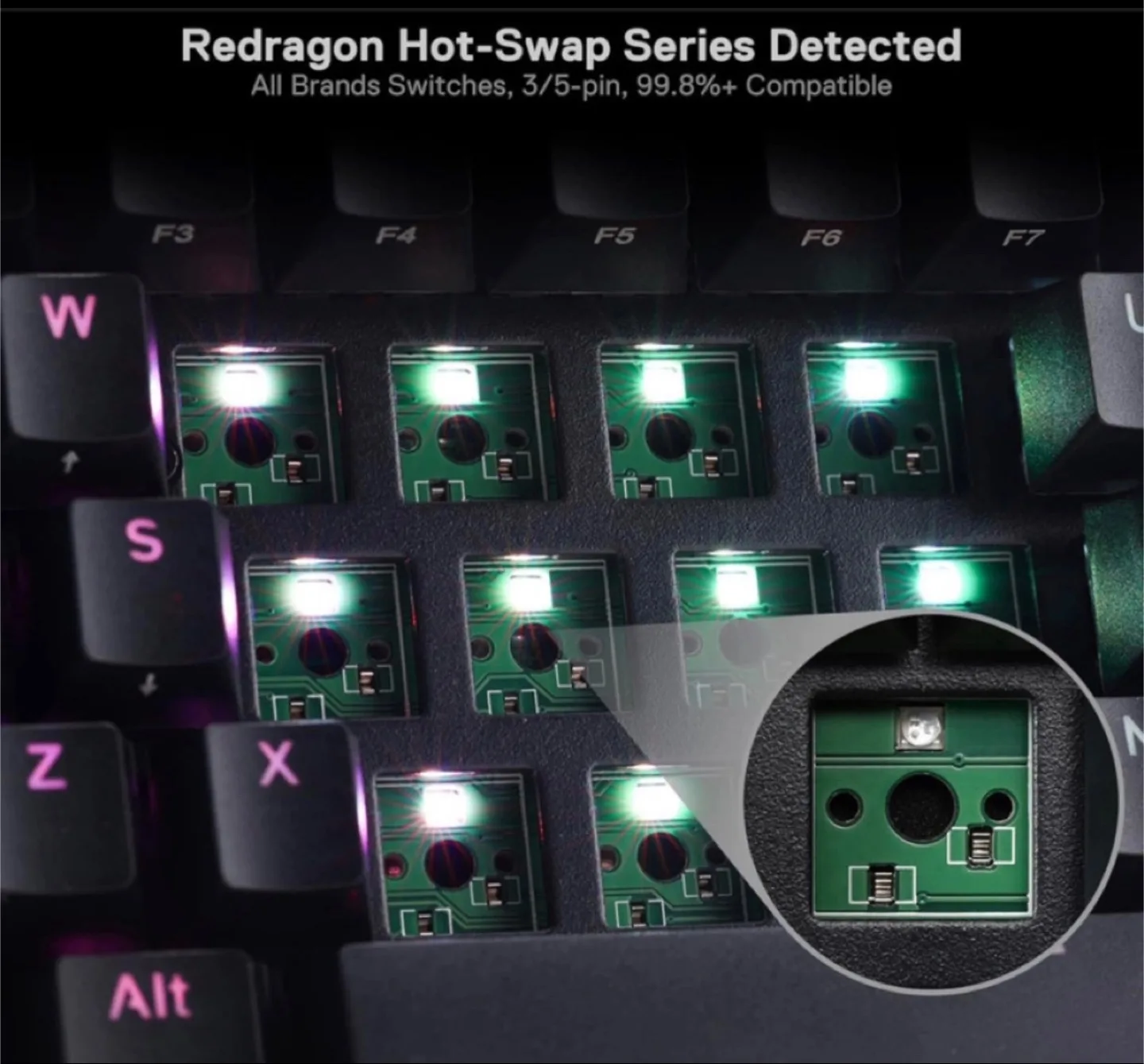 Redragon Draconic Pro 60% Wireless Mechanical Keyboard image indicator(5)