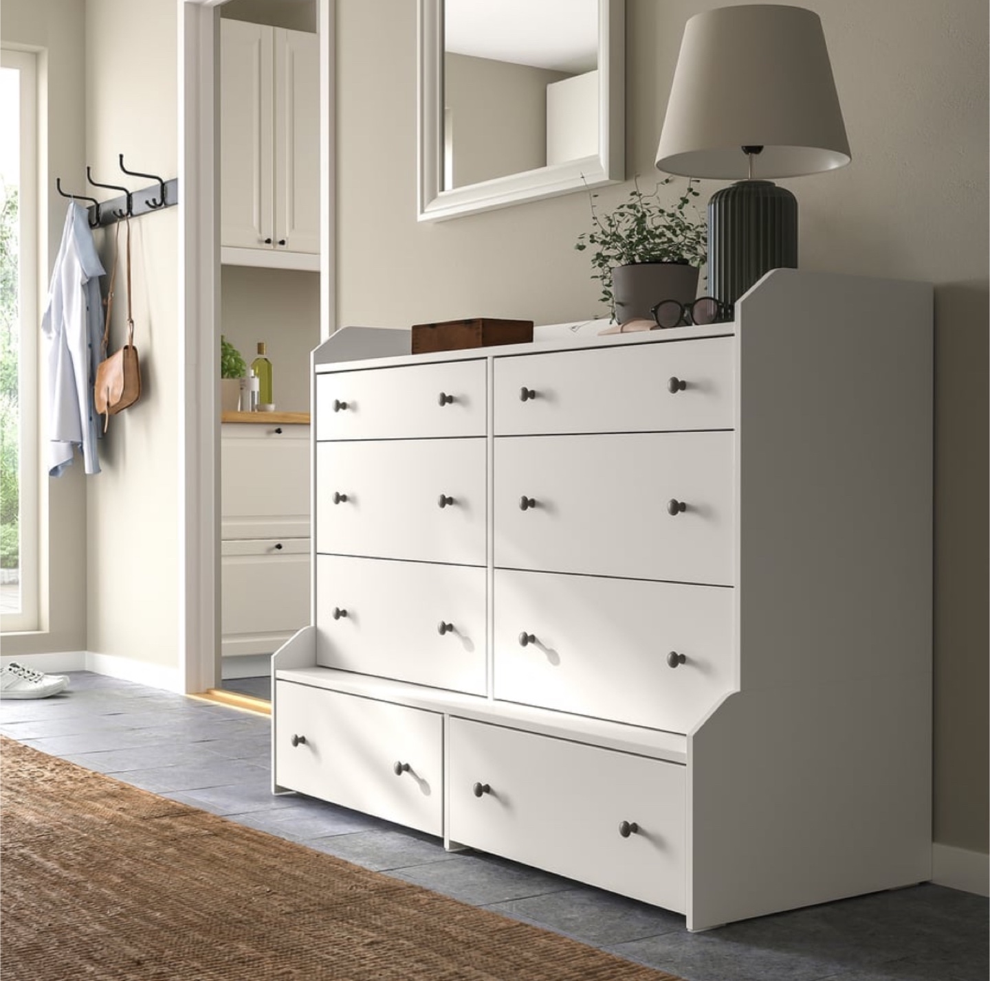 HAUGA 8 drawer Dresser - White - photo 2