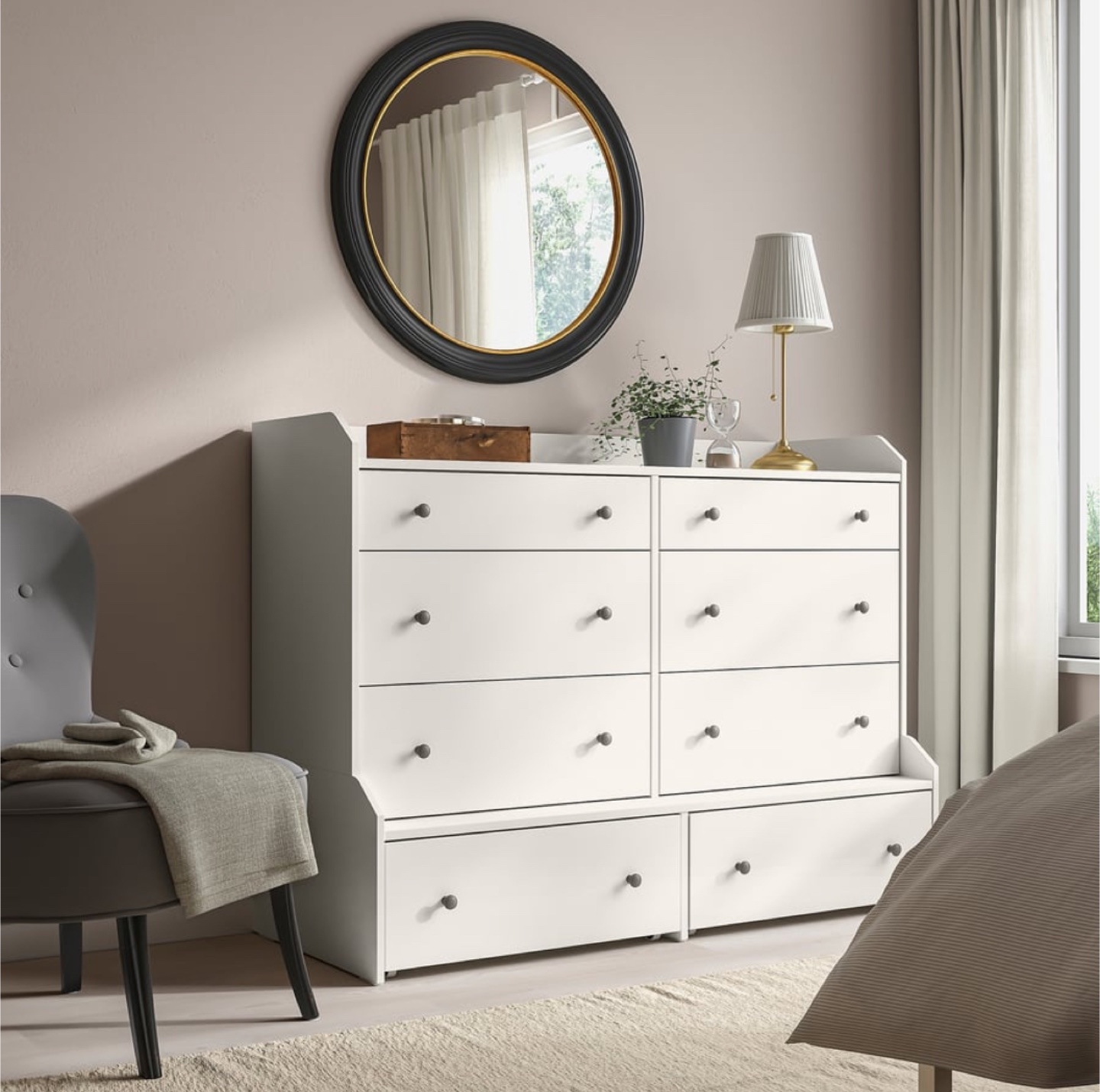 HAUGA 8 drawer Dresser - White - photo 4