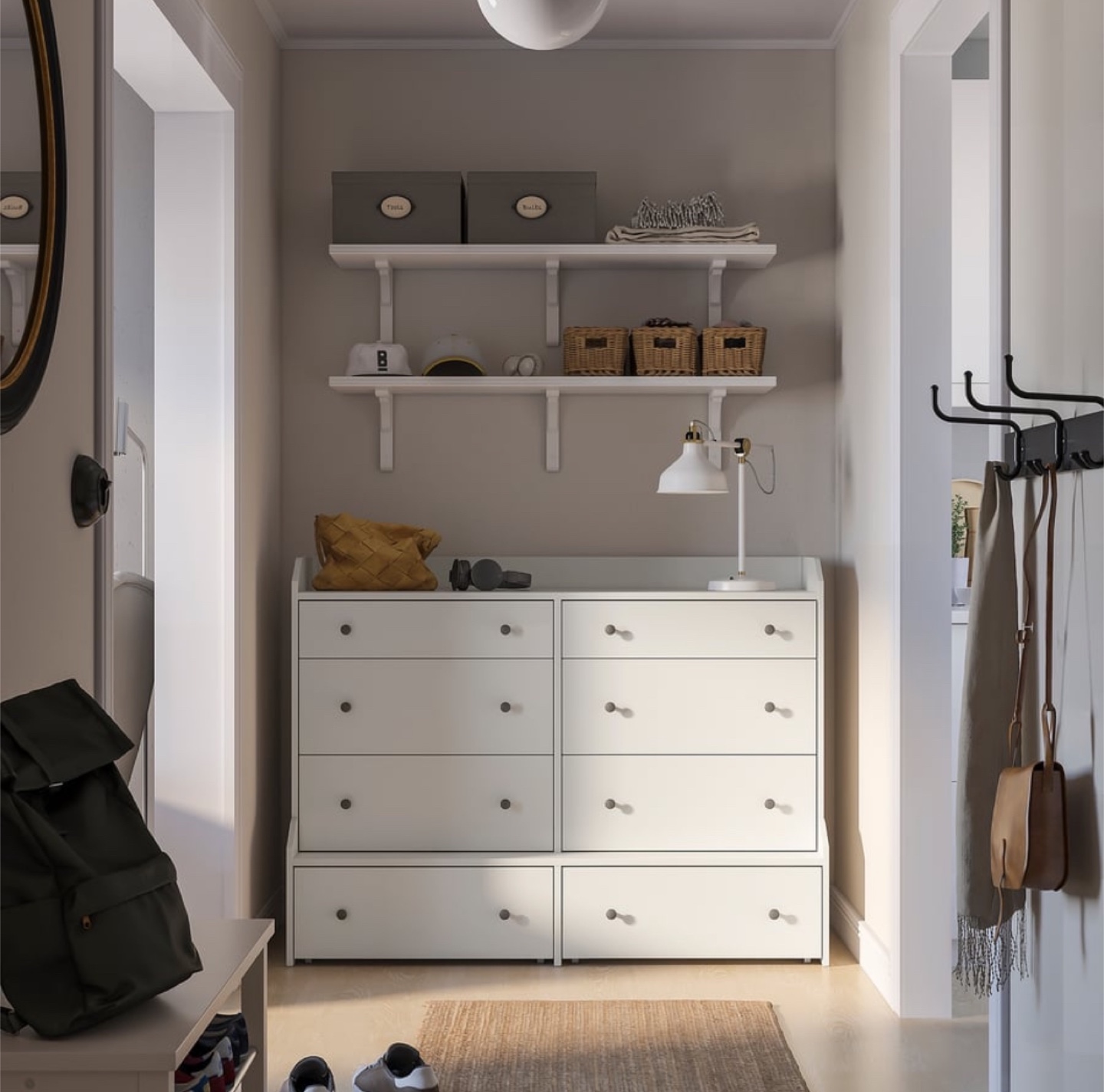 HAUGA 8 drawer Dresser - White - photo 3