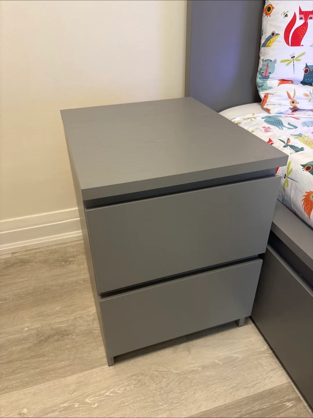 MALM  nightstand grey thumbnail