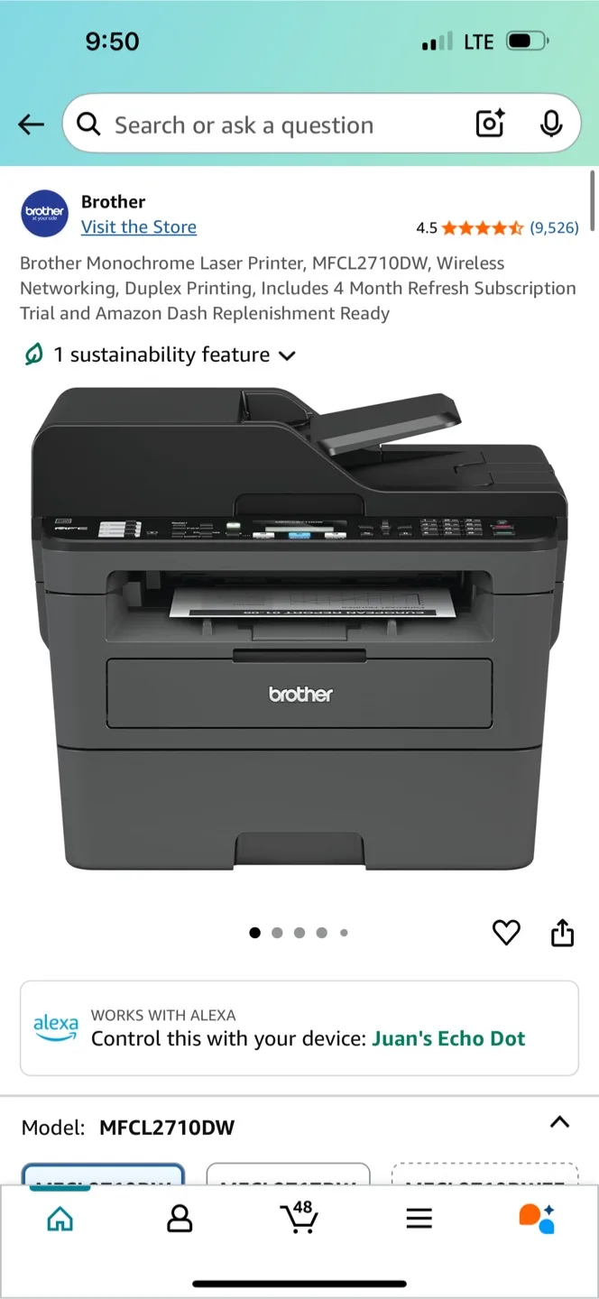 Brother MFCL2710DW Monochrome Laser Printer - New image indicator(4)