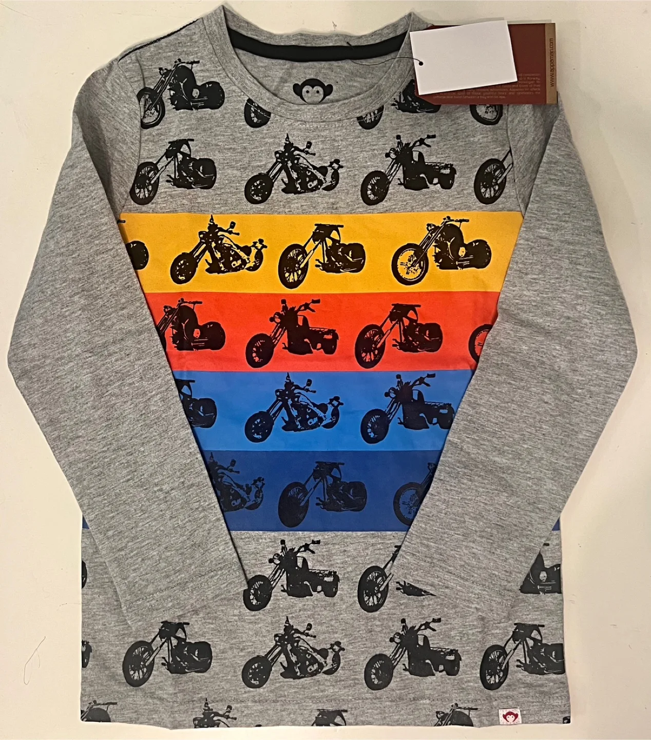 Brand New Appaman Boys Long-Sleeve Shirt – Bike Print, 6Y thumbnail