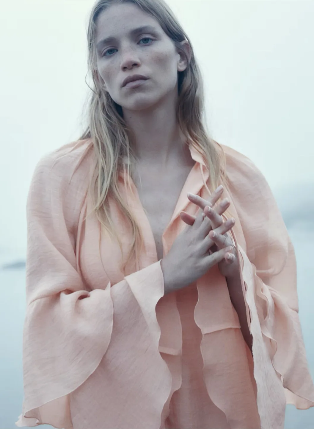 H&M Blouse with Bell Sleeves size L image indicator(4)