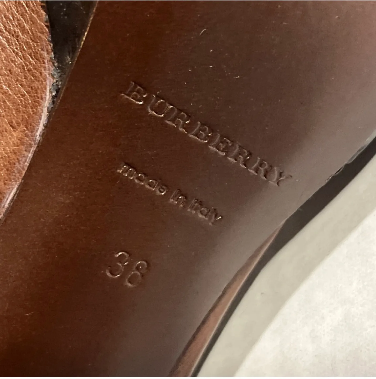 Burberry Brown Leather High Heel Shoes 7.5 38 image indicator(10)