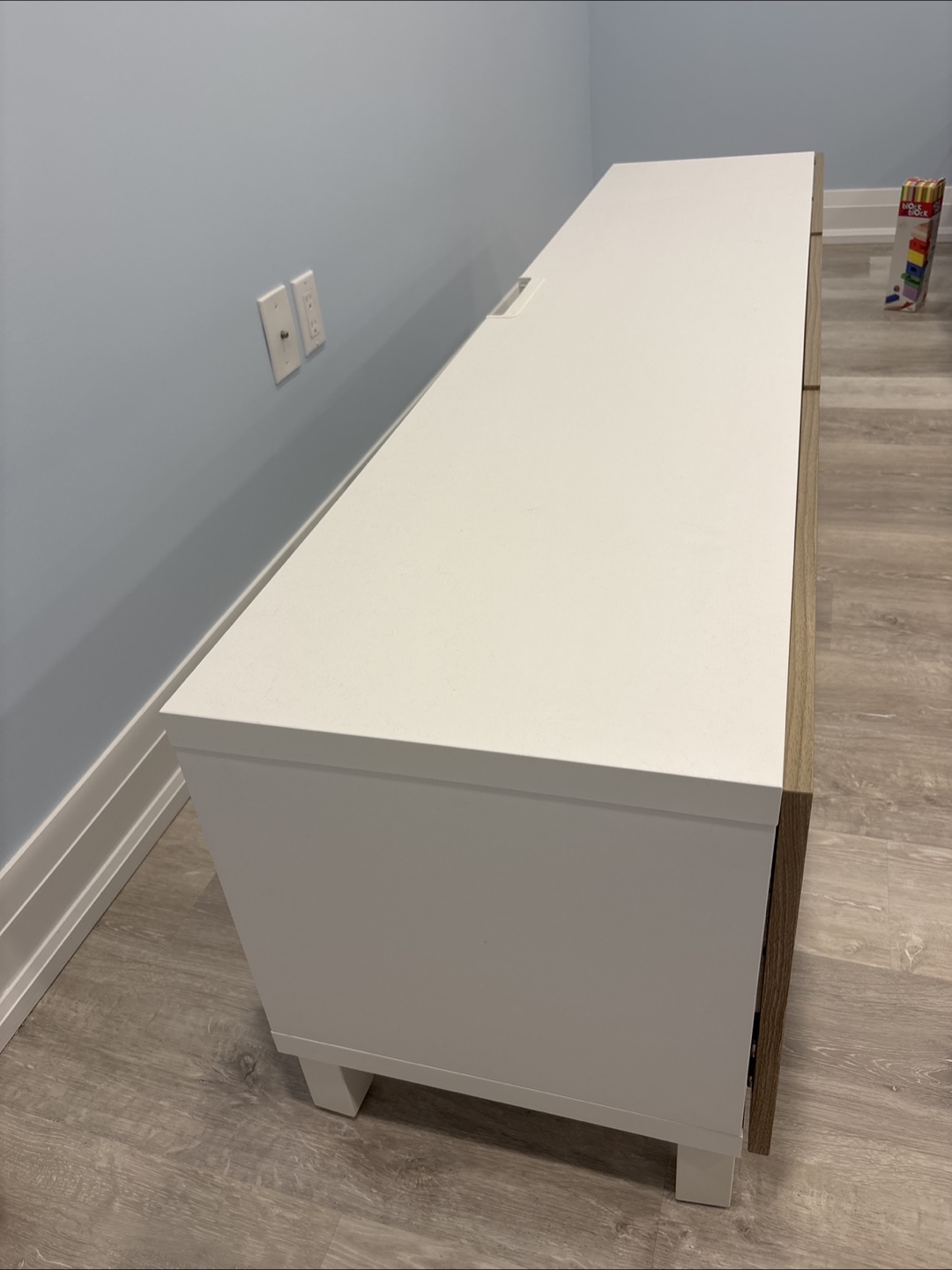 Wooden TV Stand with White Top - photo 2