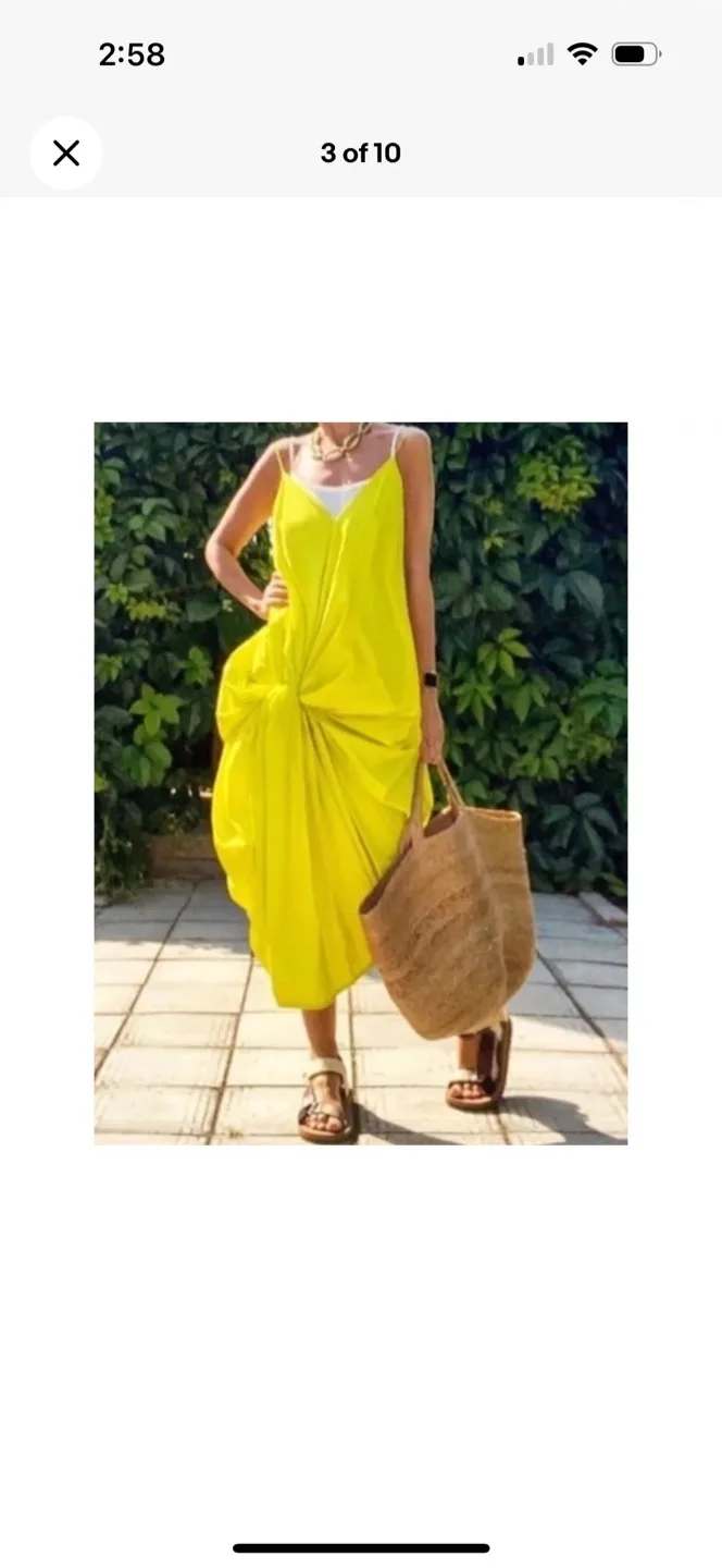 Neon Yellow Zara knotted Dress S thumbnail