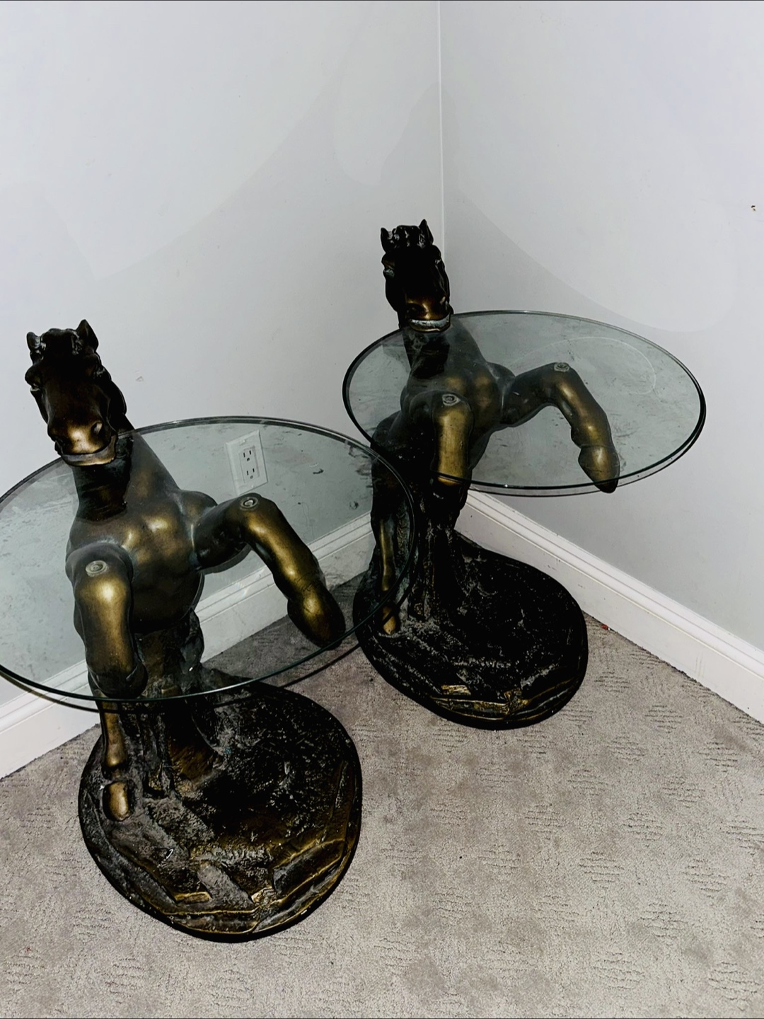Pair of Horse Base Side Tables - photo 2