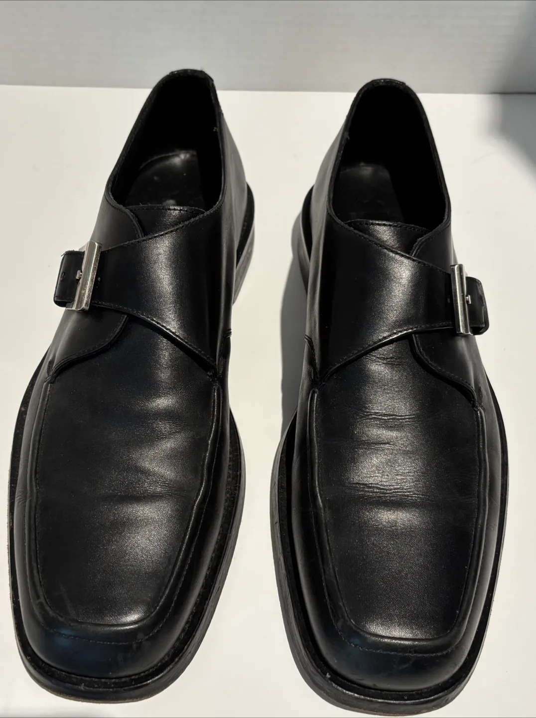 Men's Boss Hugo Boss Black Leather Buckle Shoes Size 8 US image indicator(2)