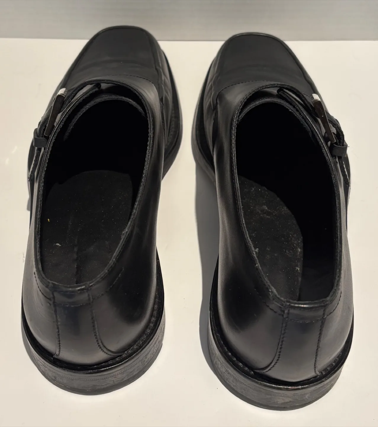 Men's Boss Hugo Boss Black Leather Buckle Shoes Size 8 US image indicator(4)