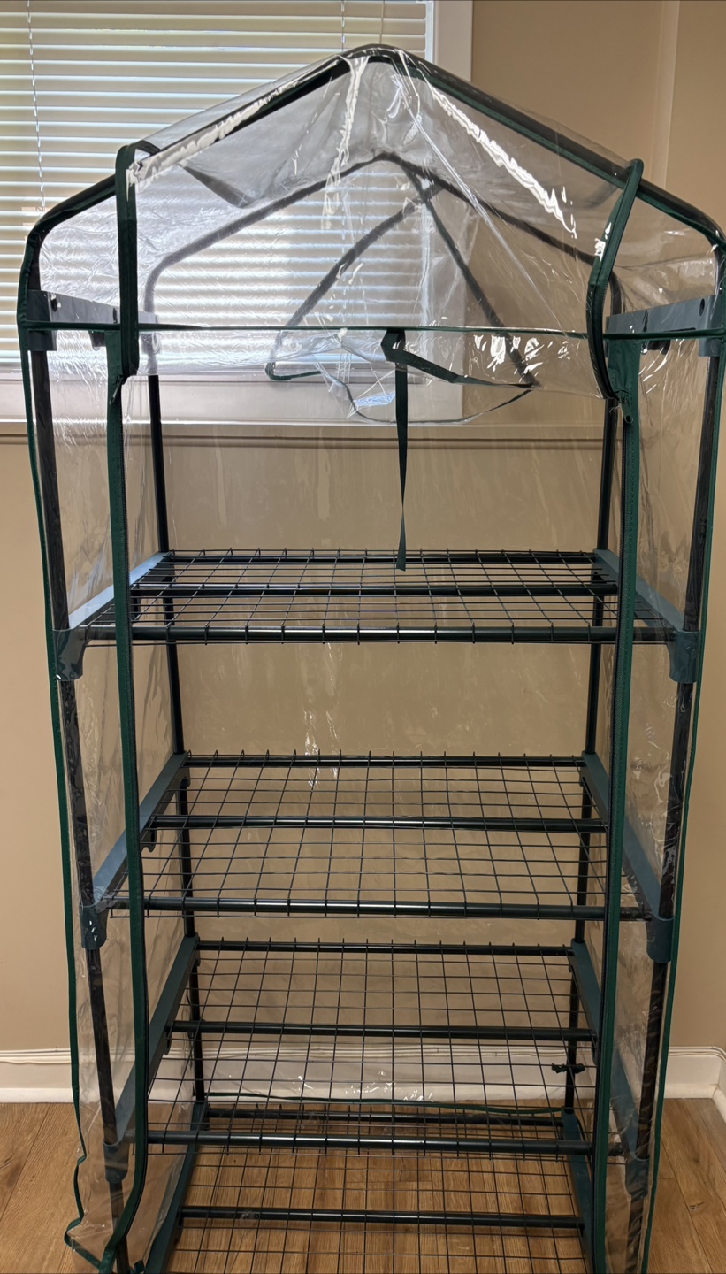 Green Mini Greenhouse with Shelves