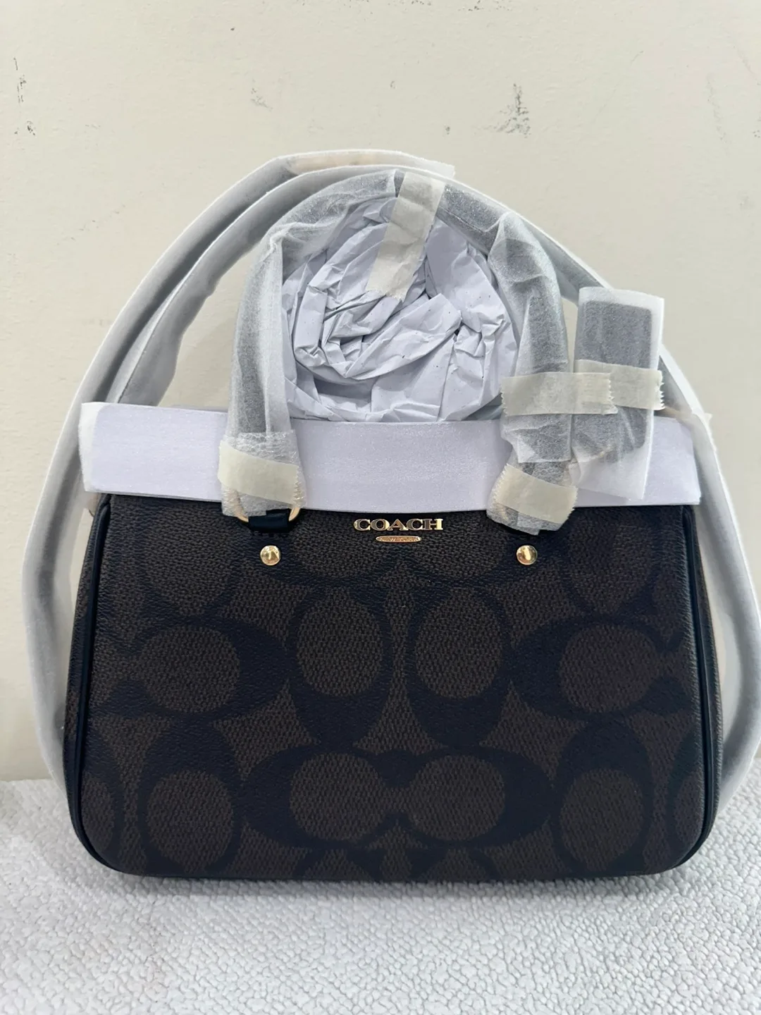 New Coach Signature Coated Canvas Handbag thumbnail