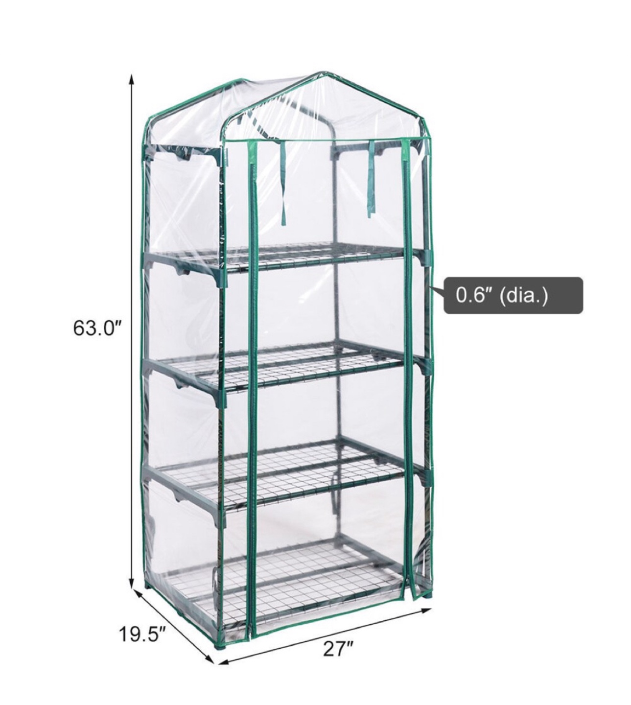 Green Mini Greenhouse with Shelves - photo 4