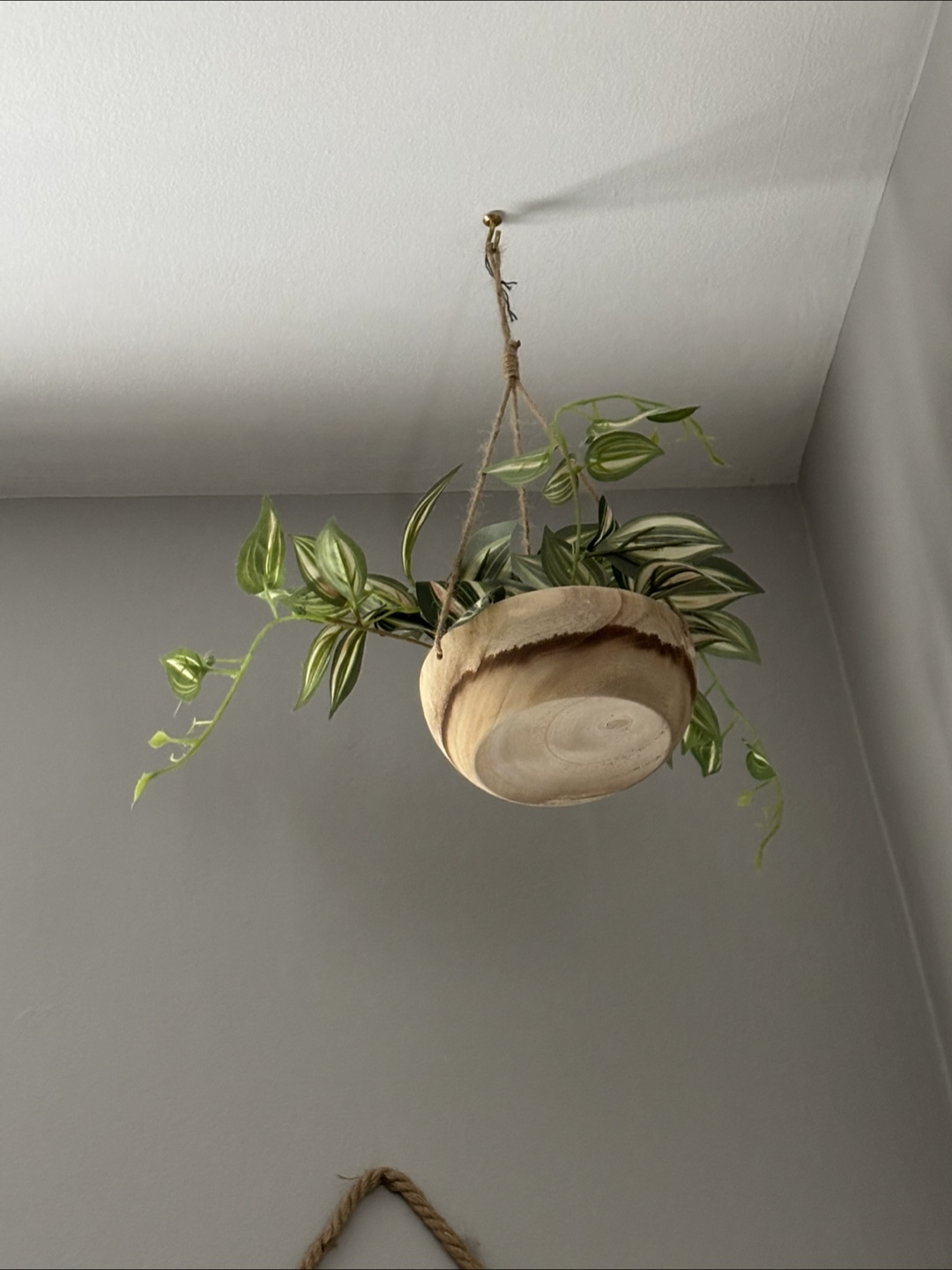 Hanging Planter with Faux Plant