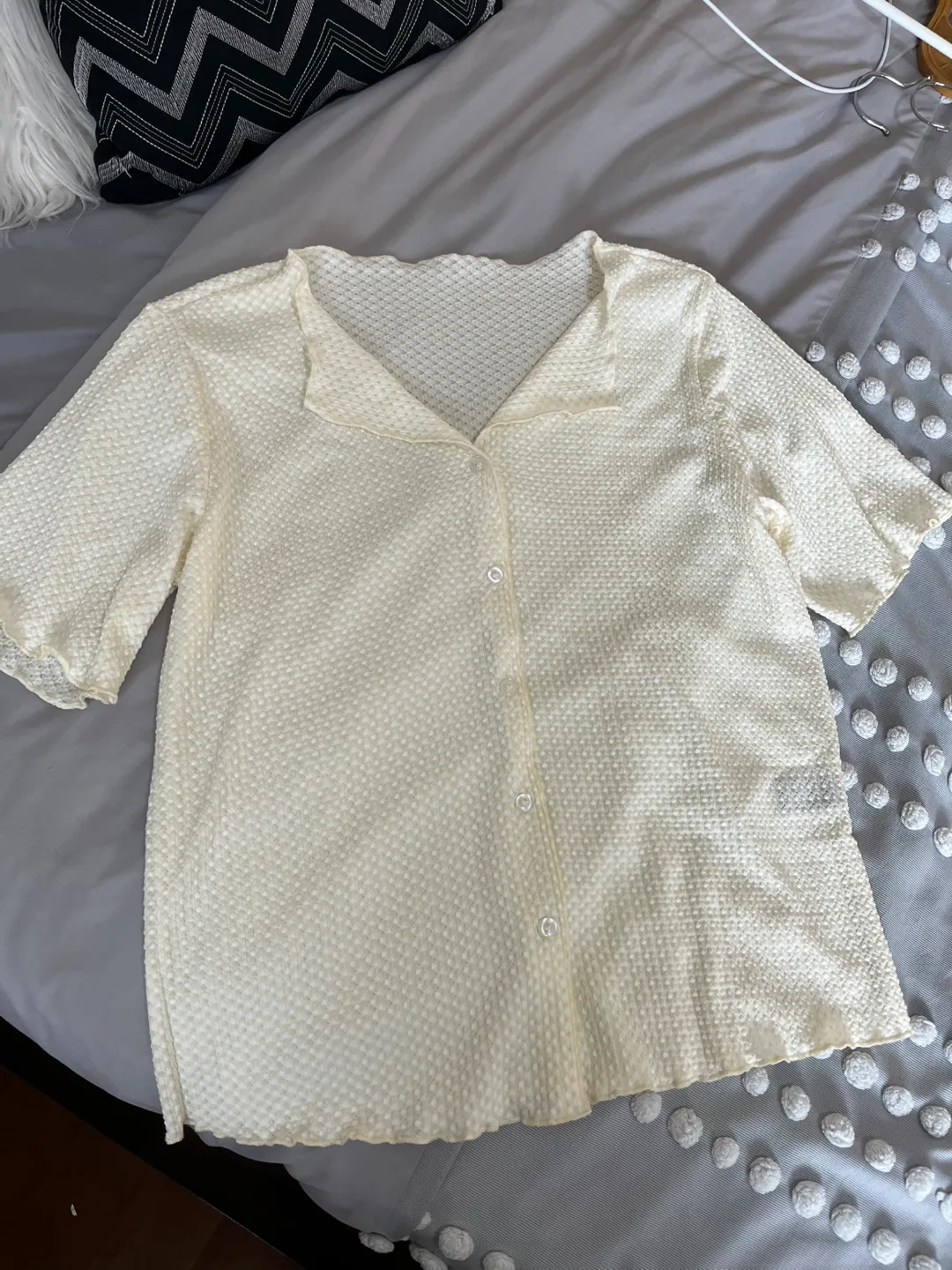 Cream Button Down Blouse thumbnail