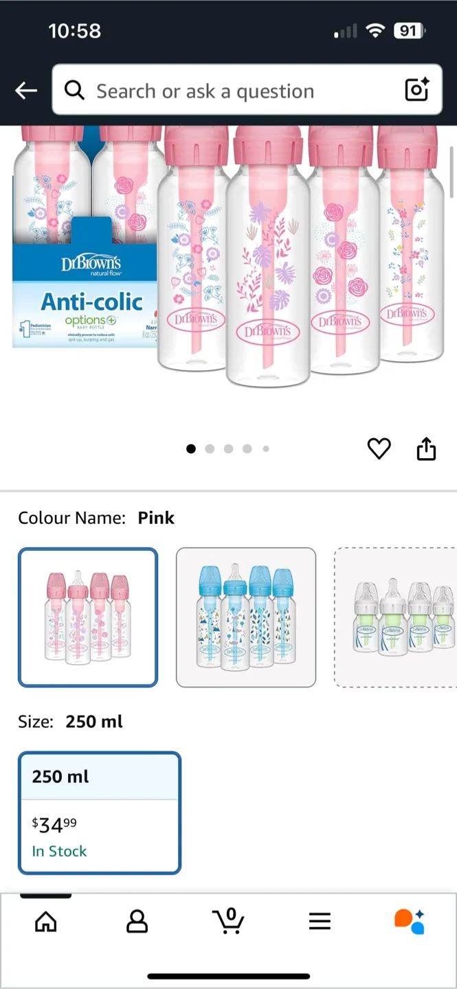 Dr. Brown's Anti-Colic Options+ 250ml Bottles (Pink) image indicator(3)