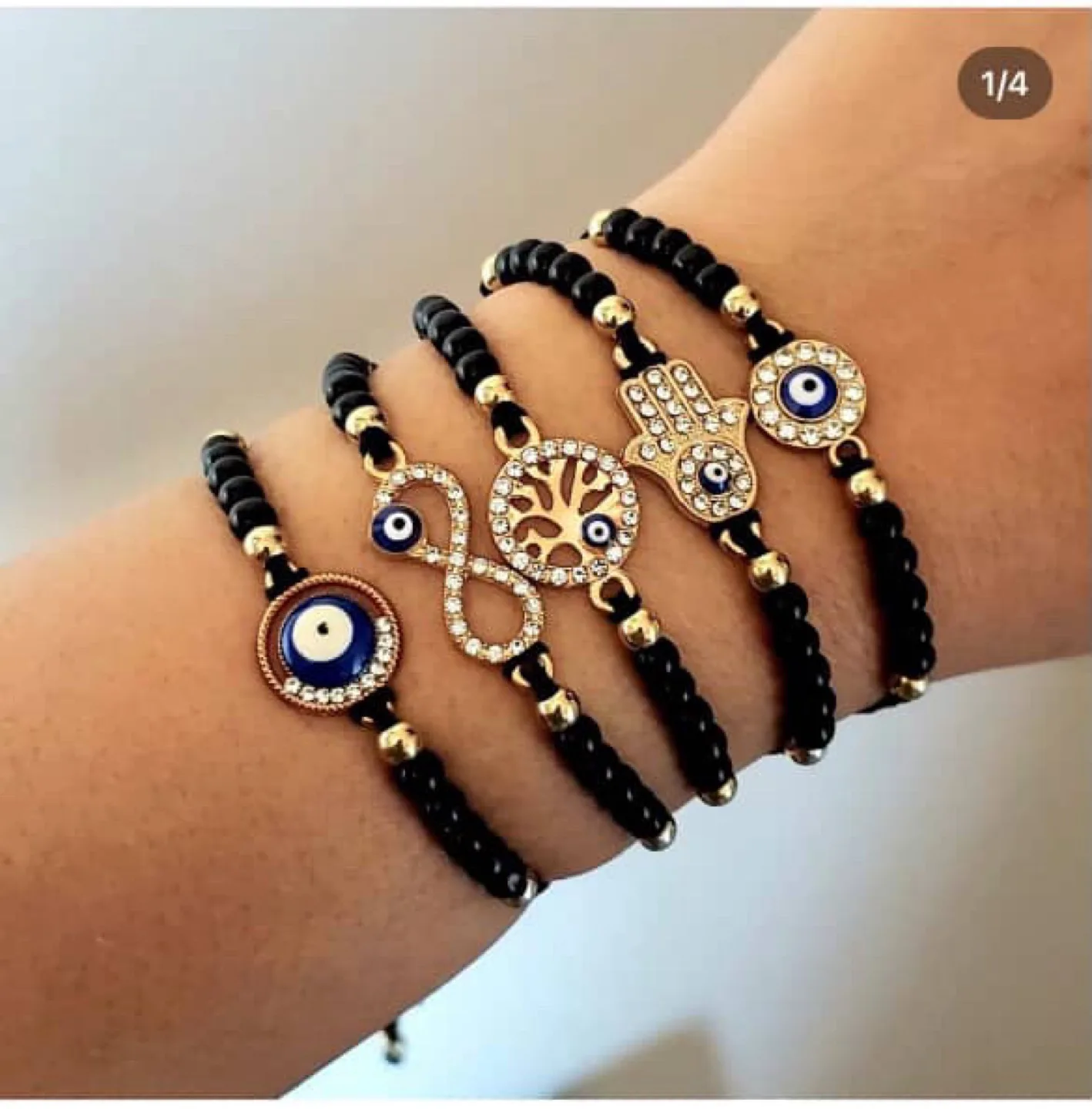Evil Eye Beaded Bracelet Set thumbnail