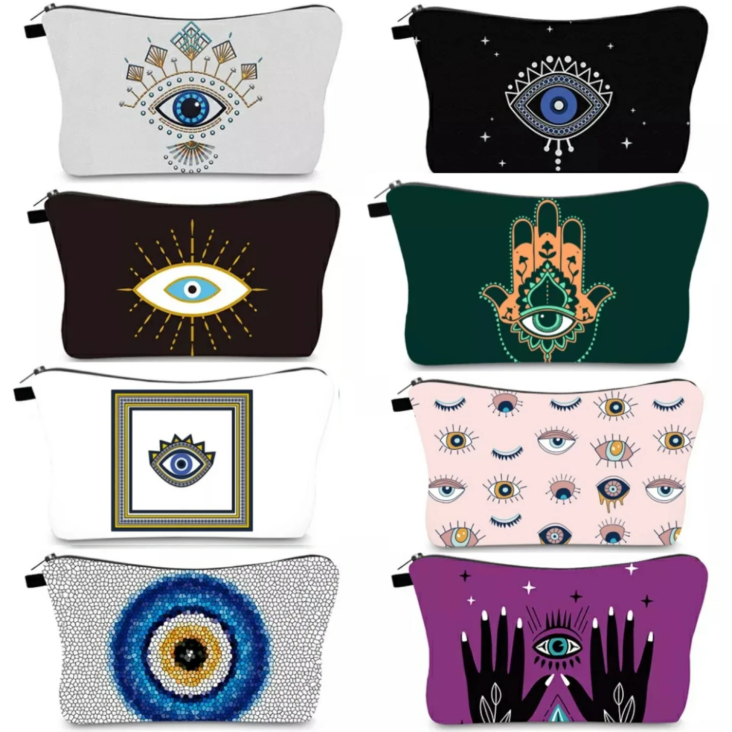 SALE- Cosmetic Zipper Pouch - Evil Eye Designs thumbnail
