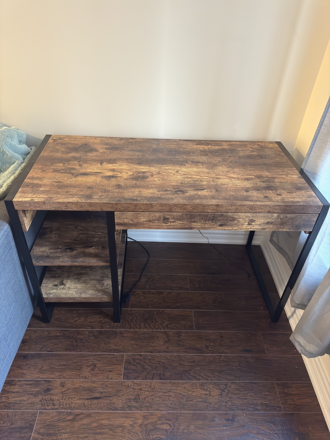 Wood & Metal Desk with Shelves - photo 2