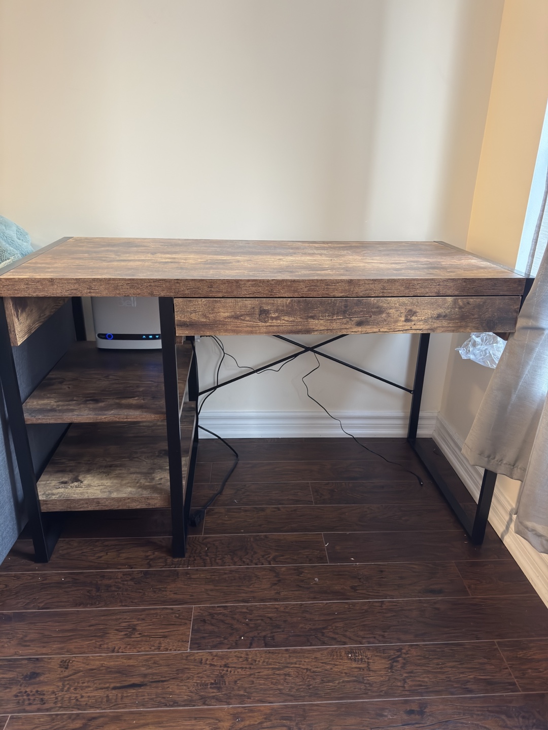 Wood & Metal Desk with Shelves