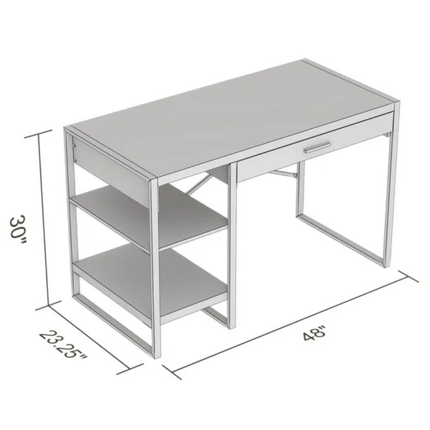 Wood & Metal Desk with Shelves - photo 5