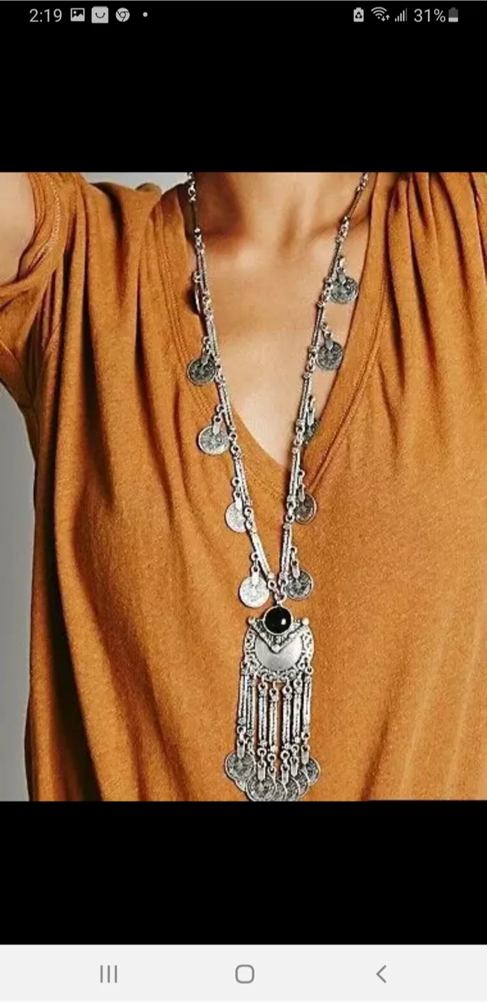 Boho Coin Pendant Necklace thumbnail