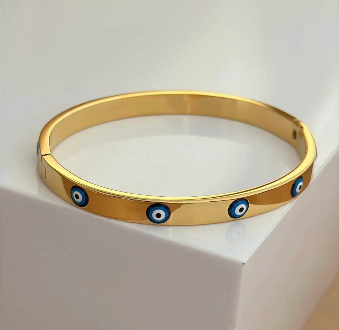 18K Gold plated Evil eye bracelet thumbnail