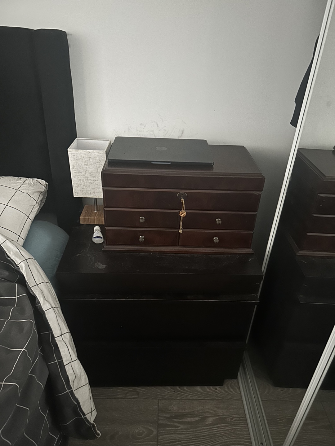 Dark Brown Wooden side table x2