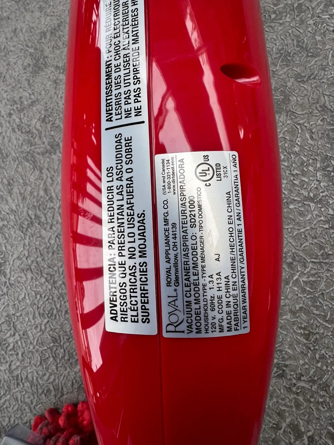 Dirt Devil SD21007 Vacuum Cleaner image indicator(4)